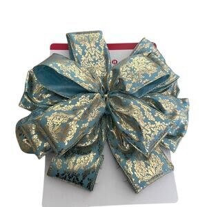 CELEBRATE IT Tree Topper Bow‎ Blue Gold New Christmas Holiday Crafting